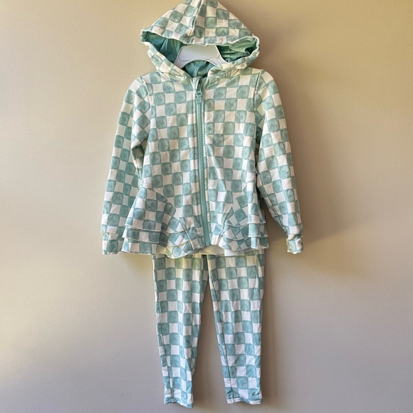 Little Sleepies Checkered Peplum Hooded Top Set - Picture 1 of 10